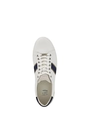 Dune London White Trint Webbing Stripe Retro Trainers - Image 4 of 6