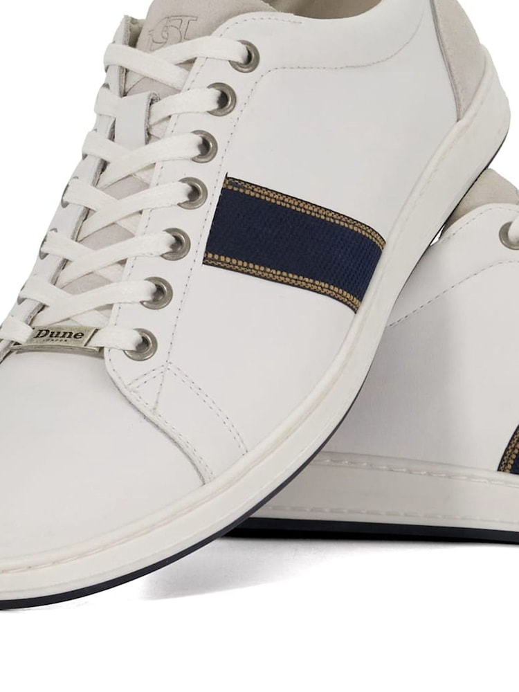 Dune London White Trint Webbing Stripe Retro Trainers - Image 6 of 6