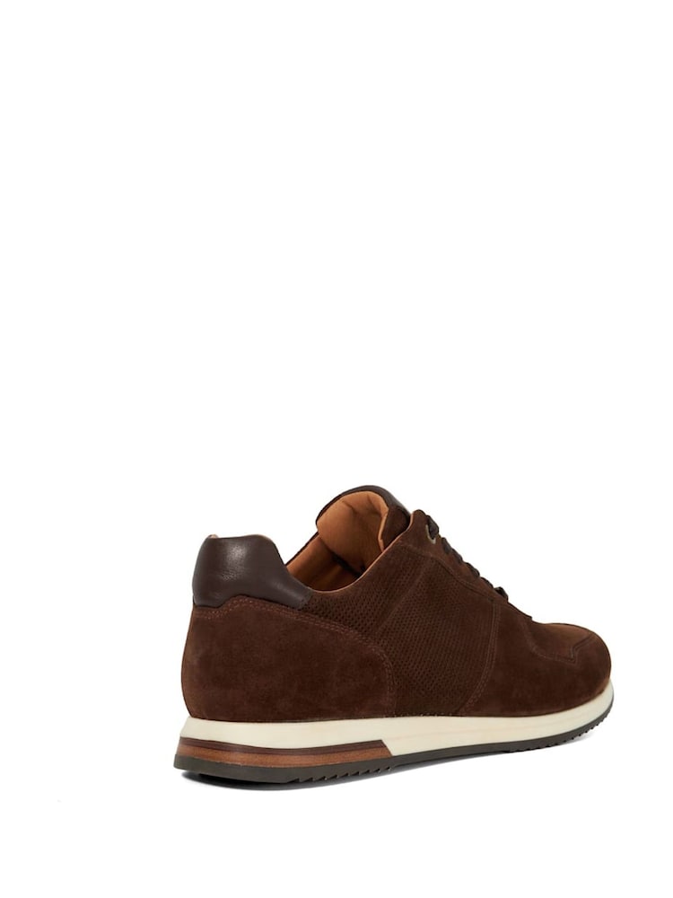 Dune London Brown Standard Fit Trilogy Perforated Runner Trainers - Image 4 of 6