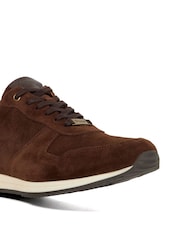 Dune London Brown Standard Fit Trilogy Perforated Runner Trainers - Image 6 of 6