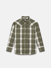 Mint Velvet Khaki Green Western Checked Shirt - Image 6 of 7