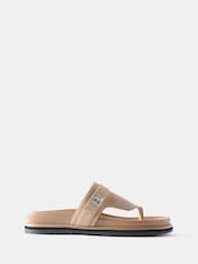 Mint Velvet Cream Chunky Flip Flop Sandals - Image 1 of 3