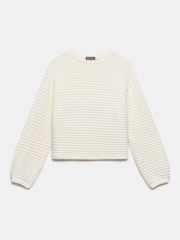 Mint Velvet White Cotton Blend Ribbed Jumper - Image 6 of 7