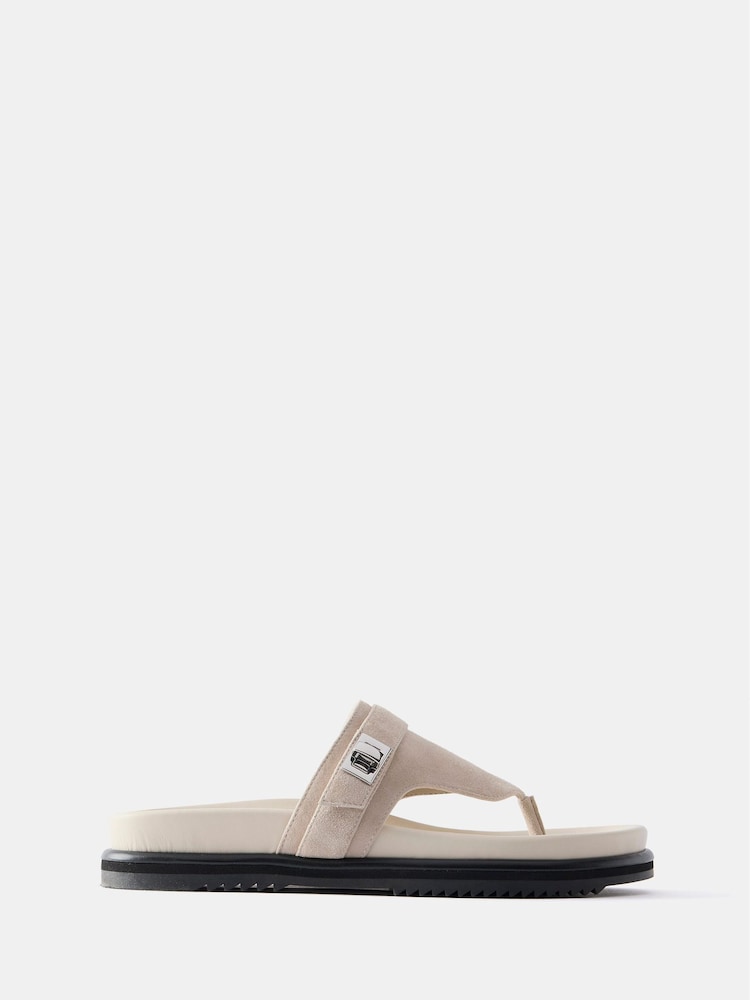 Mint Velvet White Chunky Flip Flop Sandals - Image 1 of 2