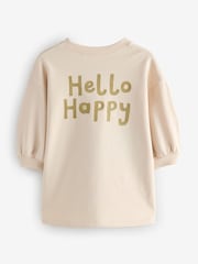 Ecru White Flower Sweatshirt Dress - Image 2 of 2