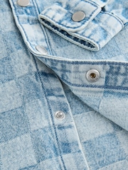 Denim Pure Cotton Checkerboard Logo Shirt - Image 3 of 3