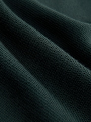 Dark Green Plain Regular Fit Premium Quarter Zip Jumper - Image 3 of 4