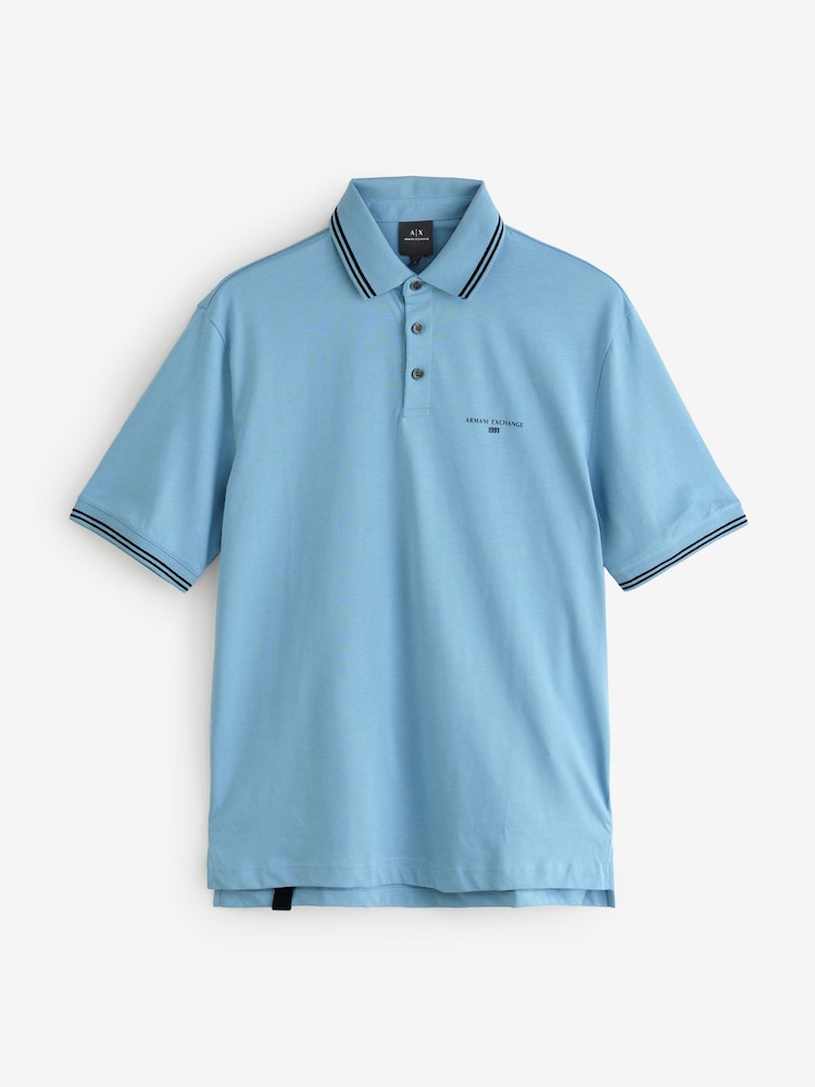 Armani Exchange Regular Fit Tipped Detail Polo Shirt - Image 1 of 1