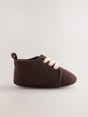 Chocolate Brown Cord Baby Shoes (0-2mths) - Image 2 of 5