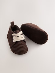 Chocolate Brown Cord Baby Shoes (0-2mths) - Image 4 of 5