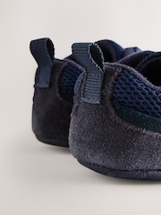 Blue Navy Baby Elastic Lace Slip-Ons Trainers (0-2mths) - Image 4 of 5