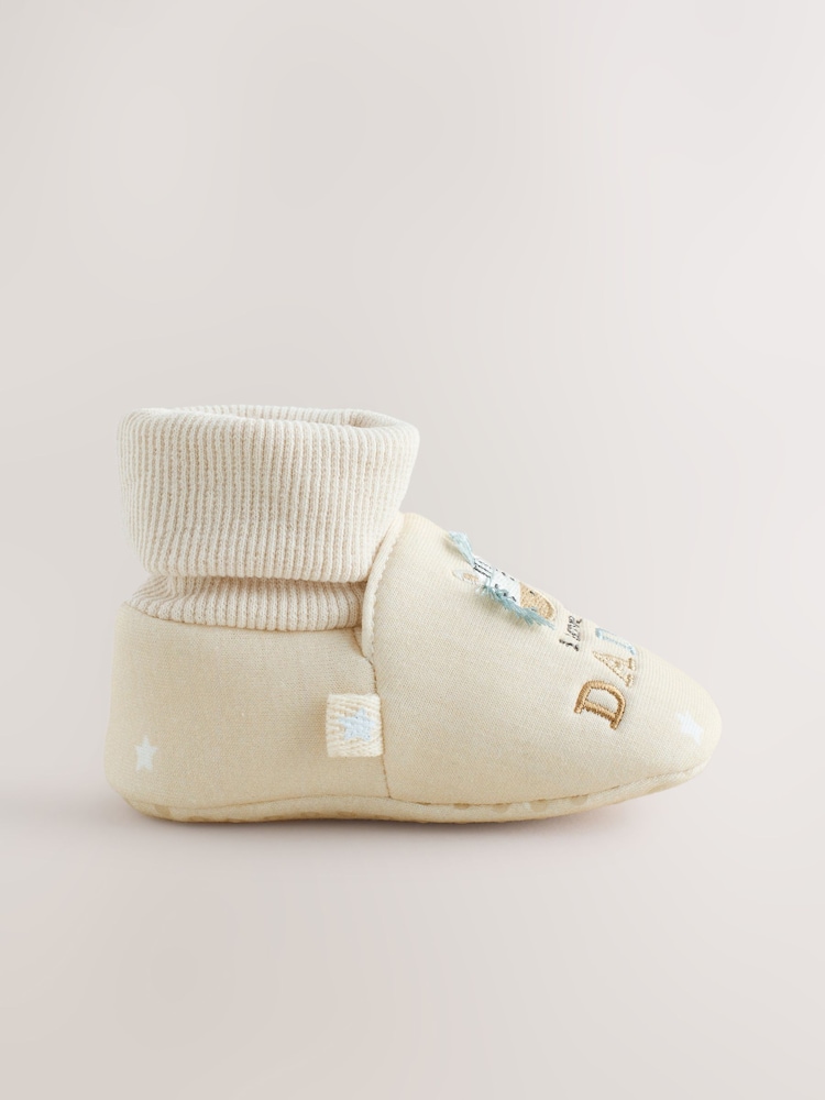 Neutral I Love Mummy/Daddy Baby Sock Top Bootie Shoes (0-18mths) - Image 4 of 7