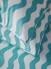 Eleanor Bowmer Aqua Wave 180 Thread Count Pillowcase Set of 2 - Image 2 of 2