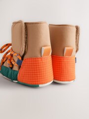 Neutral Colour Block Baby Quilted Snow Boots (0-2mths) - Image 3 of 7