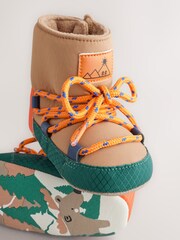 Neutral Colour Block Baby Quilted Snow Boots (0-2mths) - Image 5 of 7