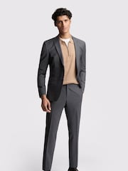 Ted Baker Tailoring Prem Charcoal Grey Panama Slim Suit Jacket - Image 3 of 5