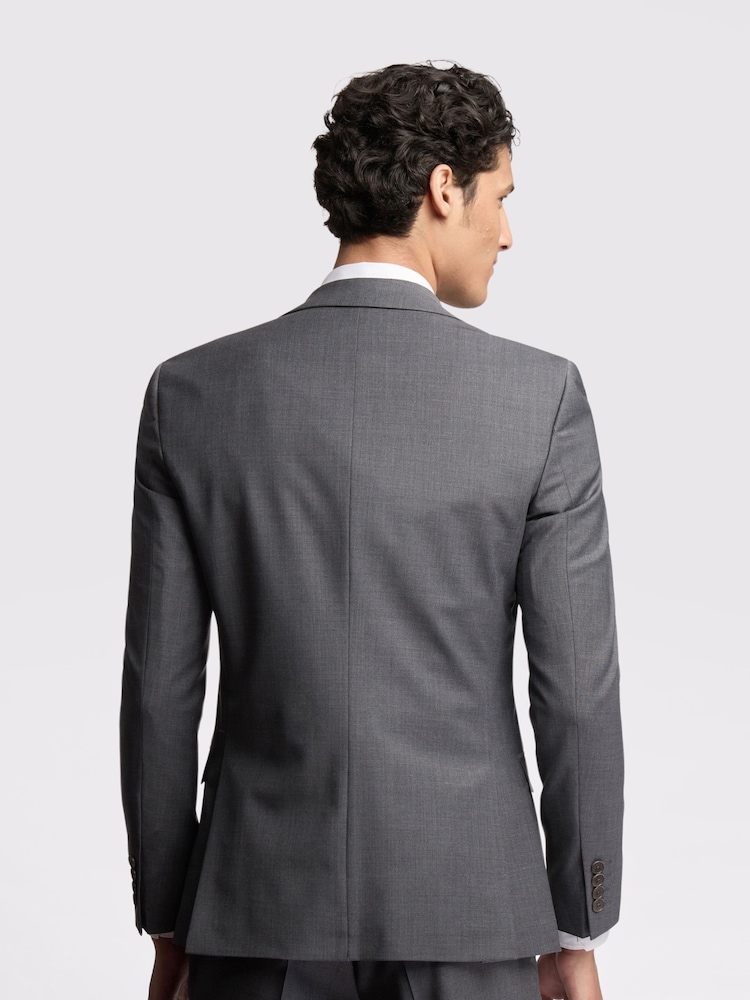 Ted Baker Tailoring Prem Charcoal Grey Panama Slim Suit Jacket - Image 5 of 5