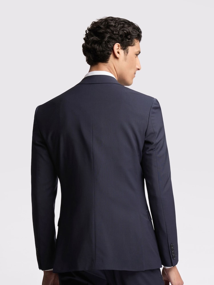 Ted Baker Tailoring Premium Navy Blue Panama Slim Suit Jacket - Image 3 of 4