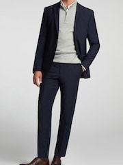 Ted Baker Tailoring premium marineblauw Panama slim fit kostuumjasje - Image 5 of 6