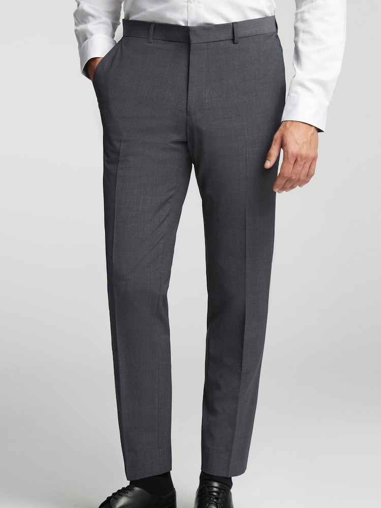 Ted Baker Tailoring Charcoal Grey Prem Panama Slim Suit Trousers - Image 1 of 4