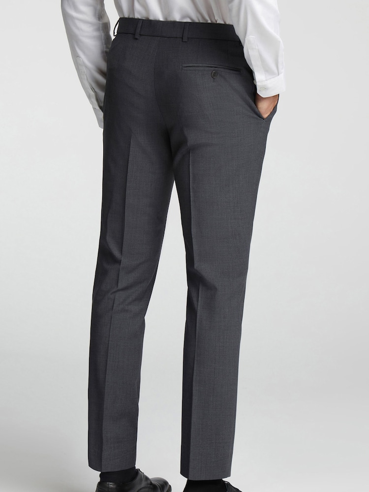 Ted Baker Tailoring Charcoal Grey Prem Panama Slim Suit Trousers - Image 2 of 4