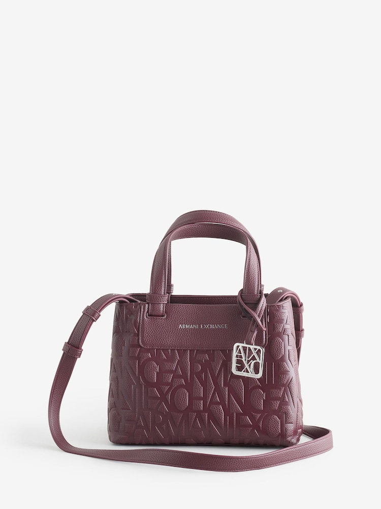 Armani Exchange Burgundy Red Logo Tote Bag - Imagen 1 de 6