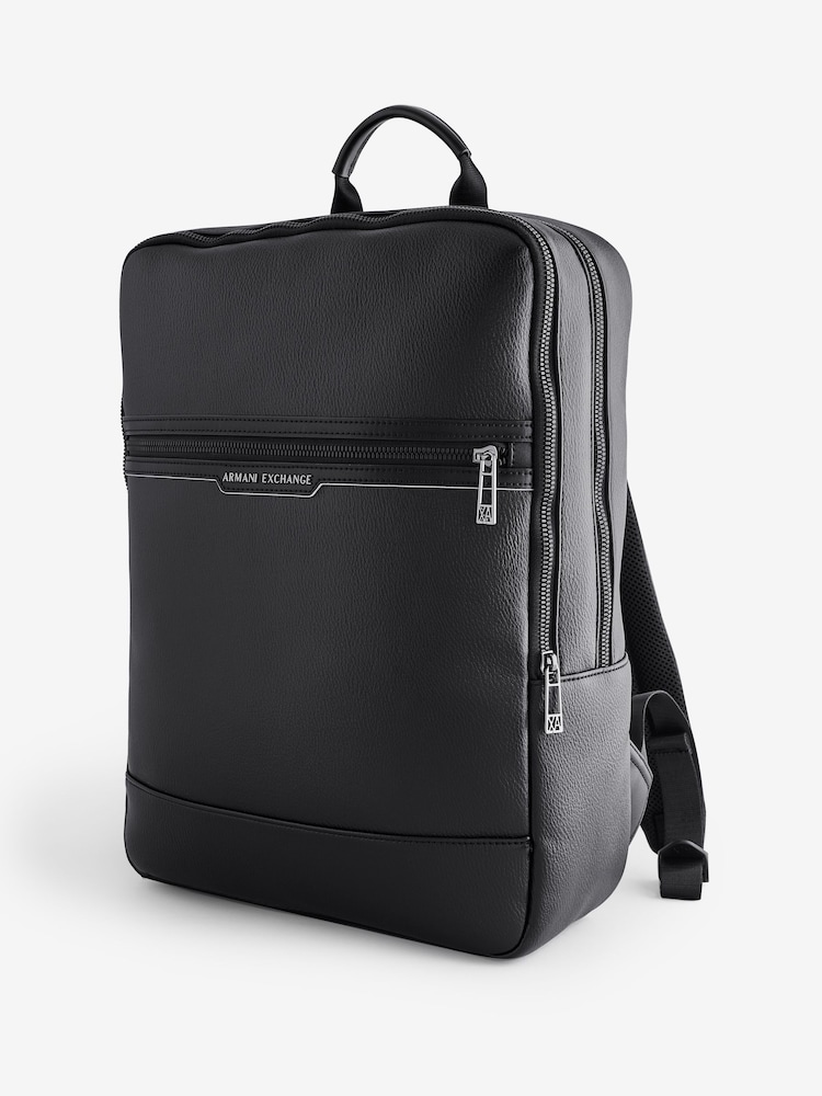 Armani Exchange Logo Black Backpack - Image 2 of 6 Armani Exchange Logo Black Backpack - Image 2 of 6