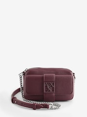 Armani Exchange Burgundy Red Logo Cross-Body Bag - Image 1 of 5