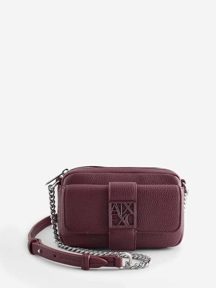 Armani Exchange Burgundy Red Logo Cross-Body Bag - Image 1 of 5