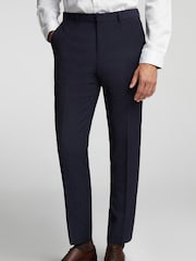 Ted Baker Tailoring Premium Navy Blue Panama Slim Suit Trousers - Image 1 of 4