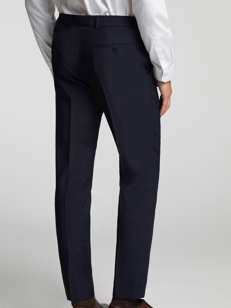 Ted Baker Tailoring Premium Navy Blue Panama Slim Suit Trousers - Image 2 of 4