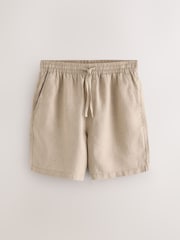 Stone 100% Linen Drawstring Waist Shorts - Image 5 of 8