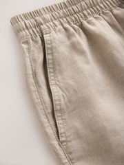 Stone 100% Linen Drawstring Waist Shorts - Image 8 of 8