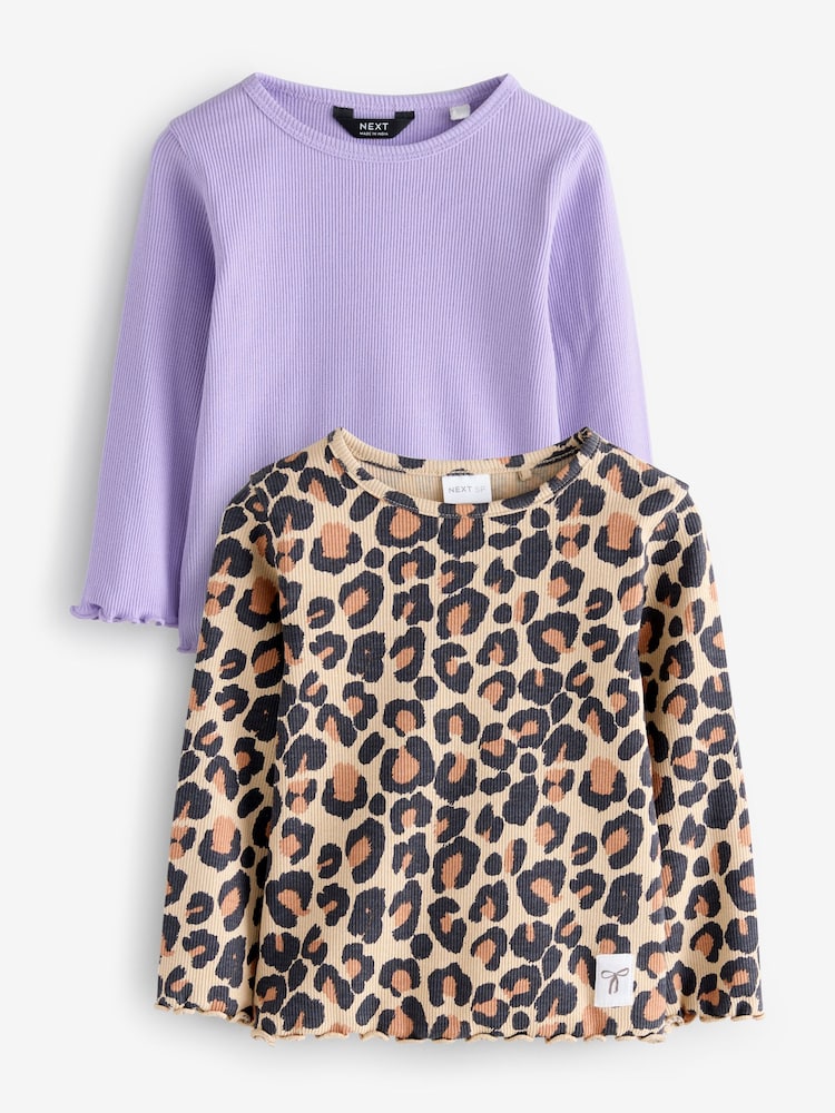 Tan Brown All-Over Animal Printed T-Shirts 2 Pack - Image 1 of 3