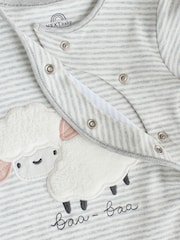 Grey Baby Popper Sleepsuits 3 Pack - Image 10 of 12