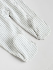 Grey Baby Popper Sleepsuits 3 Pack - Image 11 of 12