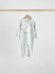 Grey Baby Popper Sleepsuits 3 Pack - Image 2 of 12