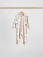 Grey Baby Popper Sleepsuits 3 Pack - Image 4 of 12