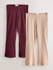 Plum Purple Small Flared Leggings Trousers 2 Pack - Image 1 of 3