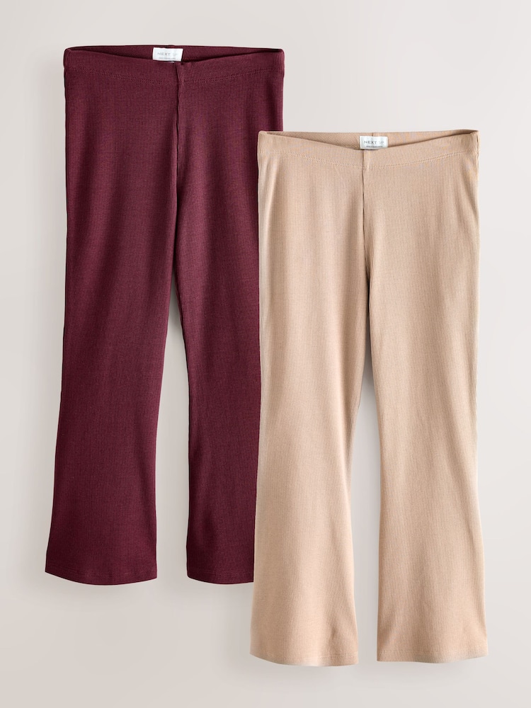 Plum Purple Small Flared Leggings Trousers 2 Pack - Image 1 of 3