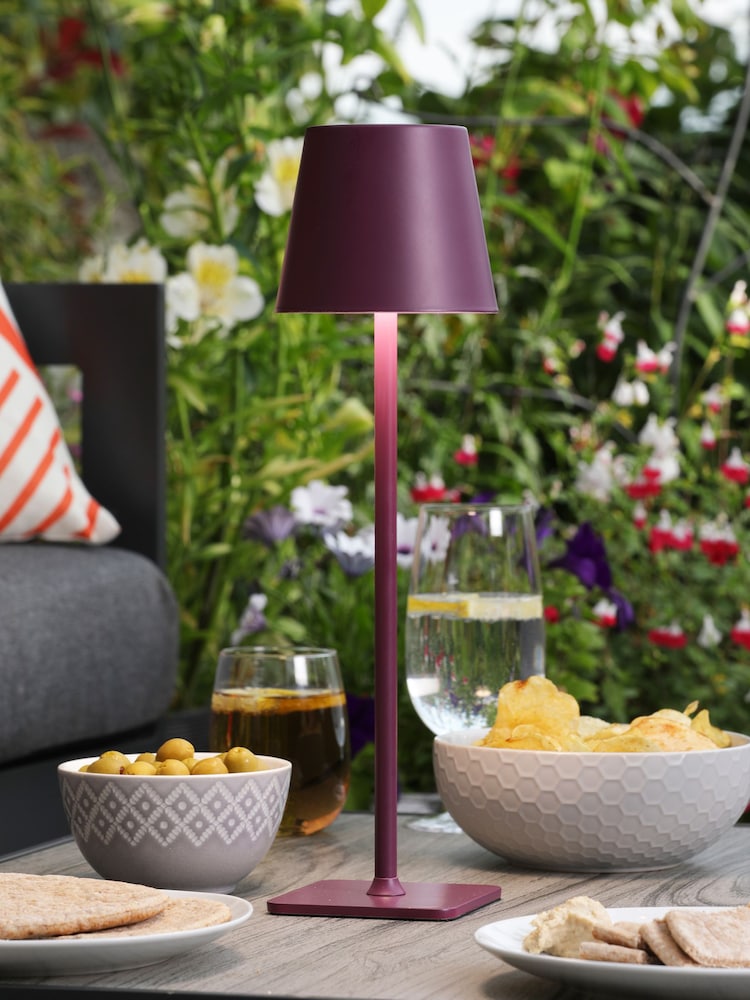 Dar Lighting Satin Purple Derrick Rechargeable Outdoor USB Table Lamp - Image 1 of 8
