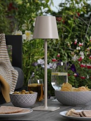 Dar Lighting Satin Grey Derrick Rechargeable Outdoor USB Table Lamp - Image 2 of 8