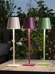 Dar Lighting Satin Grey Derrick Rechargeable Outdoor USB Table Lamp - Image 3 of 8
