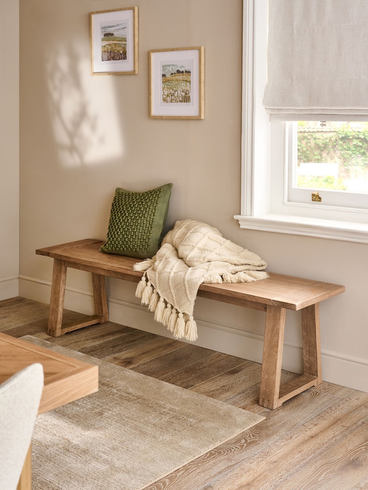 Natural Hector Hector Mango Wood Dining Bench - Image 1 of 7
