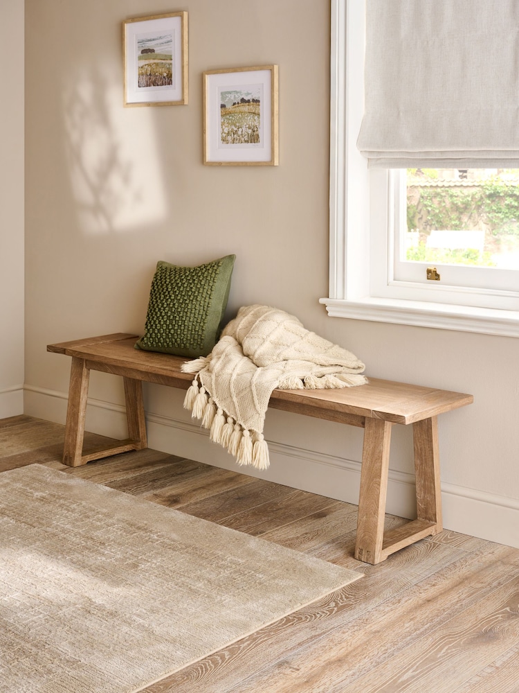 Natural Hector Hector Mango Wood Dining Bench - Image 2 of 7