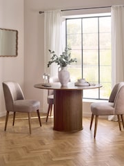 Dark Natural Smoked Oak Conway 4-6 Seater Dining Table - Image 1 of 6