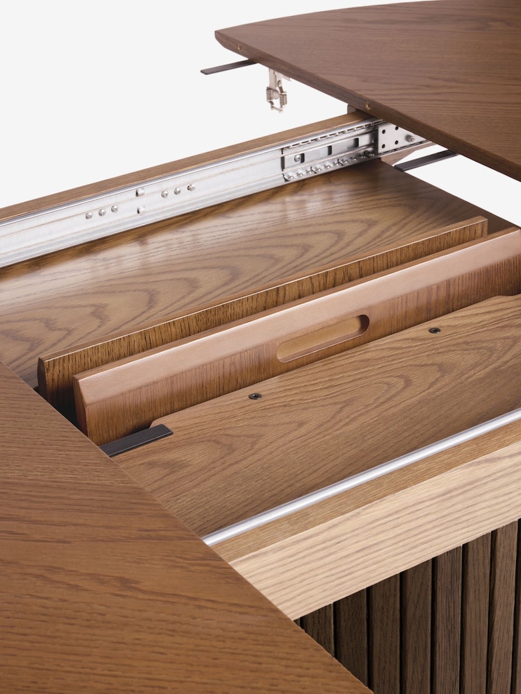 Dark Natural Smoked Oak Conway 4-6 Seater Dining Table - Image 6 of 6