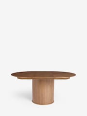 Dark Natural Smoked Oak Hyde Veneer 4 to 6 Seater Dining Table - Image 7 of 8