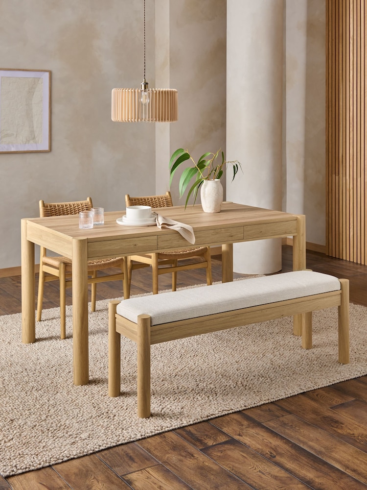 Tweedy Plain Light Natural 4 Seater Noa Dining Bench Set - Image 1 of 4 Tweedy Plain Light Natural 4 Seater Noa Dining Bench Set - Image 1 of 4