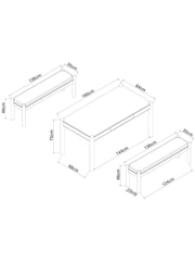 Natural Light Noa Storage Dining Table and Bench Set - Image 4 of 10